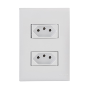 Conjunto de 2 Tomadas 2P+T 20A 250V 4x2 Tramontina Liz Branco